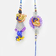Beautiful Mat Based Peacock Set of Rakhi