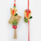 Handcrafted Amazing Design Marvelous Looking Rakhi for Brother and Lumba for Bhabhi