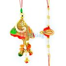 Perfect Pearl Zardozi Rakhi Bhaiya-Bhabhi Set