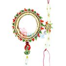 Pearl Zari Diamond work Bangle Rakhi Set
