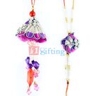 Stunning Traditional Designer Zari Lumba and Rakhi Set