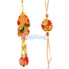 Floral Look Golden Beauty in Zari Rakhi Set