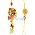 Colors of Joy on Rakhi - Pearl and Gems in Zari Aura Set of Rakhi