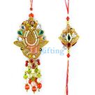 Zari, Pearl and Kundan Work Bhaiya Bhabhi ki Rakhi