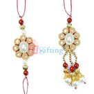 Amazing Pearl Bhaiya-Bhabhi Rakhi with Jewel Stuffed