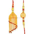 Charm of Chains - Glittering Golden Bhaiya Bhabhi Rakhi Set