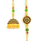 Elegant Traditional Looking Golden Bhaiya Bhabhi Rakhi