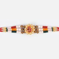 Floral Shape OM Rakhi with Different Beads