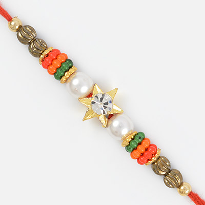 Central Star Special Rakhi for Brother with Pearl and Beads