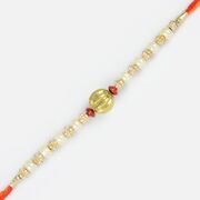 Central Beads Special Rakhi for Brother with White Pearl