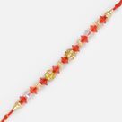 Endless Sisterly Love- Rakhi with Glass Golden and Diamond Work Beads