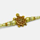 Good Luck Brown Tortoise Design Jewel and Beads Rakhi for Brother