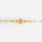 Simple Liner Beads Rakhi of Good Luck Om Written Tortoise Special Raksha Bandhan Rakhi