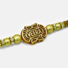 New Unique Design Veera Written on Brown Base Beads Rakhi for Brother