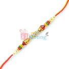 Rhombus Pattern Beads Rakhi with 3 Diamonds