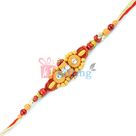Simply Zardozi work Diamond and Beads Rakhi