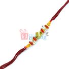 Diamond Ornated and Glass Golden Beaded Rakhi