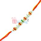 Colour Diamond Grace in Glass and Golden Beads Rakhi