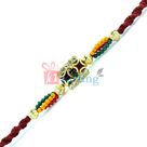 Premium Class Black and White Diamond Rakhi with Multi Beads