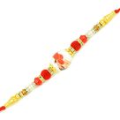 Colorful Milky Eye with Diamond Rings and Beads Rakhi