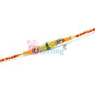 Rainbow Reflection - Golden Beads Rakhi in Moli Knots