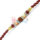 Rudraksh Special Beaded Rakhi with Diamonds