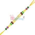 Charming American Diamond and Color Crystal Beads Mauli Rakhi