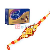 Cadbury Celebrations Rich Dry Fruit Tin Set with Divine Rakhi