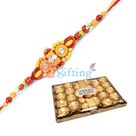 Delicious 24 Pcs Ferrero Rocher and Fancy Beads Rakhi Set