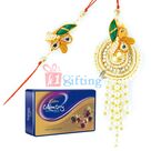 Elegant Bhaiya Bhabhi Rakhi Combo with Celebrations Rich Dry Fruit Tin