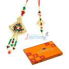 Decent Look Bhaiya Bhabhi Rakhi With Cadbury Small Celebrations Chocolate Set