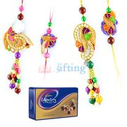 Cadbury Celebrations Rich Dry Fruit Tin Set with Beautiful 2 Set Bhaiya Bhabhi Rakhi