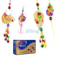 Cadbury Celebrations Rich Dry Fruit Tin Set with Beautiful 2 Set Bhaiya Bhabhi Rakhi