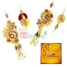 Cadbury Big Celebrations Chocolate With Floral Look of 2 Set Bhaiya Bhabhi Rakhi