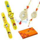 Chocolate Set of Cadbury Celebrations With 1 Bhaiya Bhabhi Rakhi and 2 Rakhi for Kids