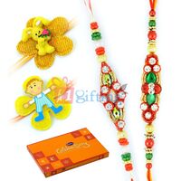 Cadbury Celebrations Pack With 2 Rakhi For Brother n 2 Kids Rakhi