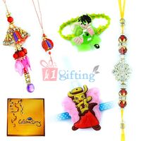 Super Pack - 1 Rakhi With 1 Big Celebrations With 2 Kids Rakhi n 1 Bhaiya Bhabhi Rakhi 