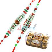 16 Pcs Ferrero Rocher Chocolate with Awesome 2 Diamond Rakhis