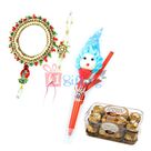 Awesome Kada and Bhaiya Rakhi-Kids Rakhi with 16 Pcs Ferrero Rocher Chocolate