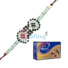 Special Silver Diamond Rakhi n Cadbury Celebration Tin