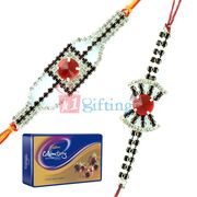 Royal 2 Silver Diamond Rakhis n Cadbury Celebration Tin