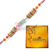 Cadbury Celebration Big Chocolate Pack n Diamond Golden Ring Rakhi for Brother