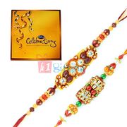 Twin Zardosi Rakhis with Cadbury Celebration Big