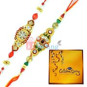 Golden Beads Zardosi Diamond 2 Rakhis n Cadbury Celebration Big