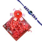 Blue Theme Diamond Ring Rakhi with Chocolate