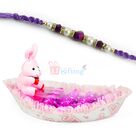 Chocolate Boat with Beautiful Diamond Thread Rakhi
