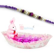 Chocolate Boat with Beautiful Diamond Thread Rakhi