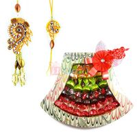 Bouquet Chocolate with Kundan Pair Rakhi
