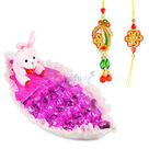 Teddy Boat Chocolate with Pair Rakhi