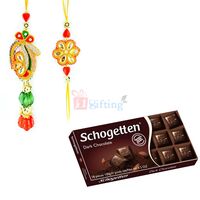 Dark Chocolate with Pair Rakhi Gift